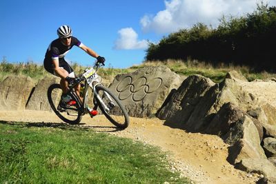 Mountain biking action